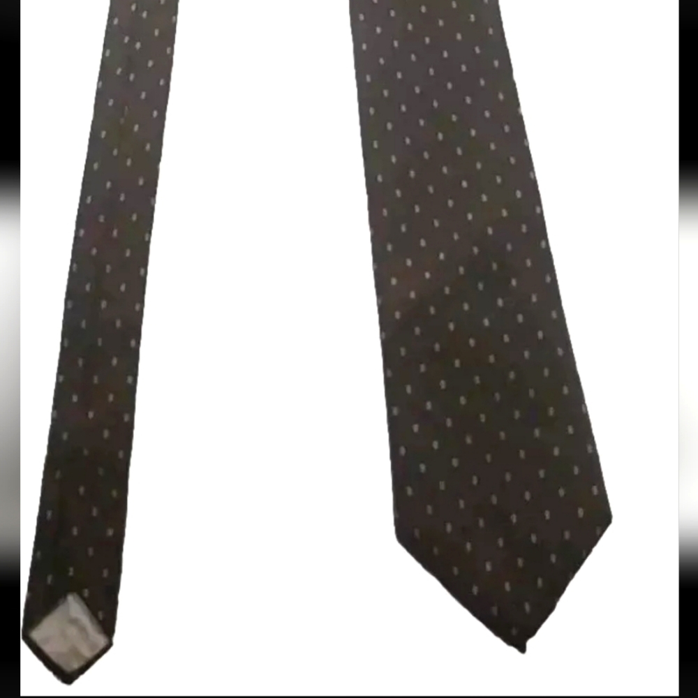 Vintage Men's Silk Tie Calvin Klein 100% Silk Tie Brown Geometric Made In Italy